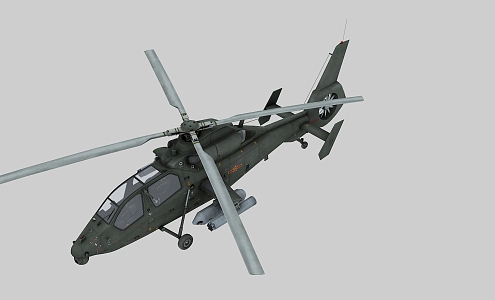 China Armed Helicopter Land Aviation Z19 Helicopter Wuzhi 19 WZ19 Armed Reconnaissance Black Whirlwind Kite 3d model