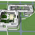 Modern Industrial Factory Design With Green Roof Central Courtyard And Connected Buildings