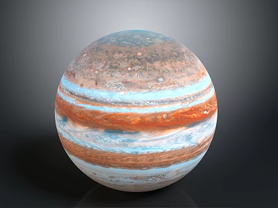 Jupiter Gas Giant Planet With Colorful Stripes And Atmospheric Bands 3d model