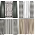 Gray White Beige Layered Curtains For Home Interior Decoration Styles Design 3d model