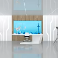 Live broadcast base studio 3d model