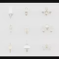 Different Styles of Wall Sconces with Gold and White Finishes and Glass Shades