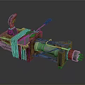 Mechanical Weapon 3D Model With Metal Components Wooden Parts Barrel And Grip Design