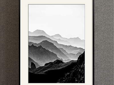 Modern Landscape Painting Simple Black and White Study Jingshan Decorative Painting model