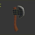 Axe Weapon 3D Model Design With Wooden Handle And Metal Head