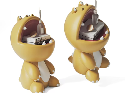 Cute Dinosaur Shaped Storage Organizers For Daily Items 3d model