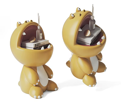 Cute Dinosaur Shaped Storage Organizers For Daily Items 3d model