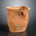 Ancient Clay Pot With Intricate Carved Patterns Dragon Head Design And Ornate Details