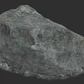 Natural Stone Material With Green And Purple Small Plants At Bottom