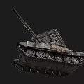 Military Armored Tank With Camouflage Paint Top Mounted Grille And Tracks