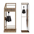 Hardware Tools Organized Storage Racks With Various Hand Tools And Wooden Holders 3d model