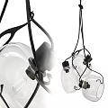 Unique Modern Chandelier With Black Metal Frame And Transparent Glass Shades