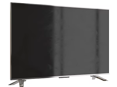 Modern Large Screen Television With Slim Bezel And Metal Stand Design 3d model