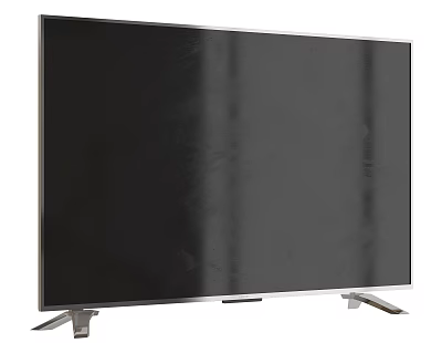 Modern Large Screen Television With Slim Bezel And Metal Stand Design 3d model