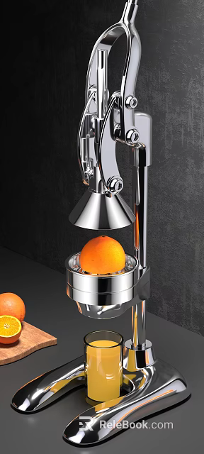 Stainless Steel Manual Citrus Juicer Efficiently Extracting Fresh Orange Juice 3d model 