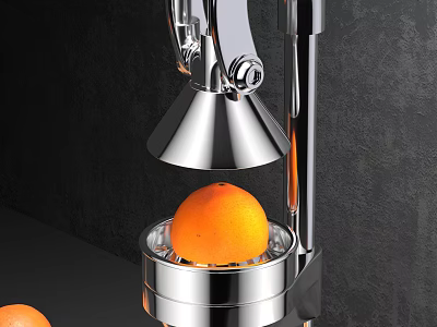 Stainless Steel Manual Citrus Juicer Efficiently Extracting Fresh Orange Juice 3d model