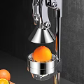 Stainless Steel Manual Citrus Juicer Efficiently Extracting Fresh Orange Juice