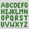 Green Balloon Alphabet Letters as Creative Wall Decor for Room Decoration