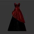 Elegant Red And Black Evening Dress With Sparkly Sequins And Asymmetrical Hem Design