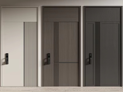 Modern Interior Double Doors With Diverse Color Options And Textures 3d model