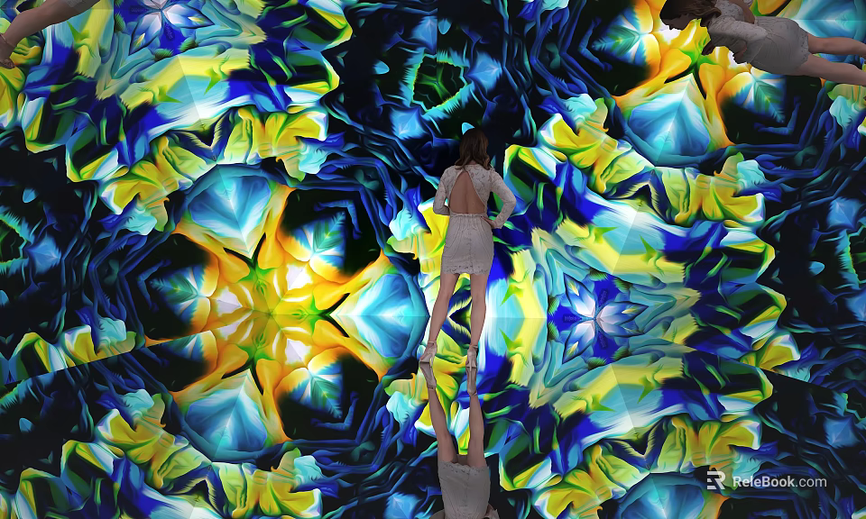 Commercial Interactive Floor Projection Equipment With Colorful Dynamic Patterns For Business Venues 3d model 