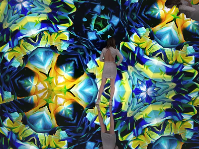 Commercial Interactive Floor Projection Equipment With Colorful Dynamic Patterns For Business Venues 3d model