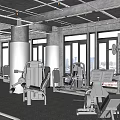 Modern Fitness Gym Interior With Spacious Layout Various Workout Equipment And Vending Machines