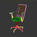 Purple Office Chair With Armrests And Wheeled Base For Office Use