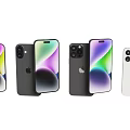 Latest iPhone Smartphone Models With Multiple Colors Camera Designs And Display Screens 3d model