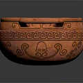 Traditional Copper Bowl With Double Handles And Intricate Carved Patterns For Household Use