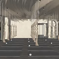 Spacious Yoga Fitness Studio With Aligned Mats And Natural Light For Workout Practice