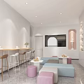 Modern Elegant Shop Front Desk with White Gold Design Marble Countertop Side Screens and Shelves