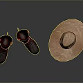Fashionable Red Cowboy Boots And Classic Cowboy Hat For Daily Use