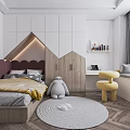 Modern Tatami Bedroom Interior Design With Pink Headboard Wooden Cabinets And Round Rug