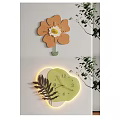 Creative Wall Clocks With Flower Shaped Design And Leaf Decoration For Home Decor 3d model