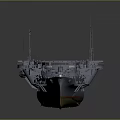 Detailed 3D Model of Aircraft Carrier with Flight Deck Structure