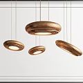 Modern Multiple Circular Metallic Copper Tone Hanging Chandelier for Interior Ceiling Design 3d model