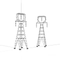 Two Metal Lattice Transmission Towers For High Voltage Power Distribution With Steel Frame Structure