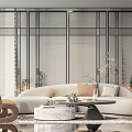 Sofa coffee table combination 3d model