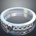Stylish Silver Ring With Sparkling Diamond Accents And Polished Finish