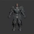 Man In Intricate Full Body Metal Armor Standing With Neutral Posture