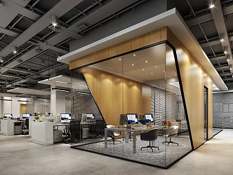 modern public office area office 3d model