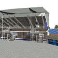 Architectural Sports Stadium Renderings With Football Field Track And Seating
