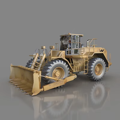 Bulldozer forklift engineering vehicle engineering machine shovel 3d model