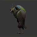 Detailed Fantasy Mythical Flying Creature With Outstretched Wings Blue Accents Green Brown Body White Claws