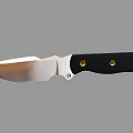 Tactical Knife With Stainless Steel Blade Black Handle And Gold Rivets