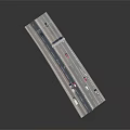 Detailed Highway Bridge Model With Multiple Traffic Lanes Vehicles And Roadway Structure 3d model