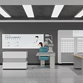 Modern Eyewear Store Interior With Display Cabinets Reception Desk Seating And Screens