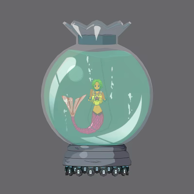 Modern Fish Tank Cartoon Fish Tank 3d model