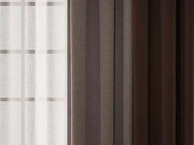 Stylish Curtains With Various Colors And Textured Fabric For Home Decor 3d model